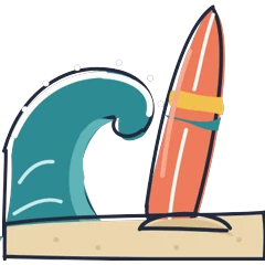 Surfboard, drawn for Los Angeles