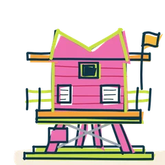 Lifeguard stand, drawn for Miami