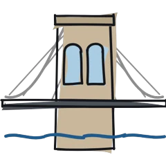 Brooklyn Bridge, drawn for New York