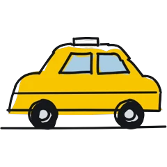 Yellow cab, drawn for New York