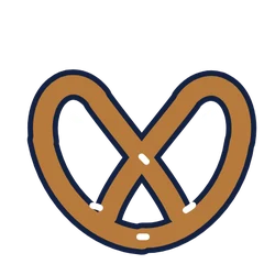 Soft pretzel, drawn for Philadelphia