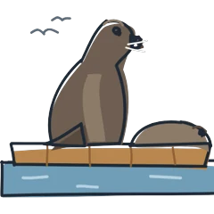 Sea lion, drawn for San Francisco