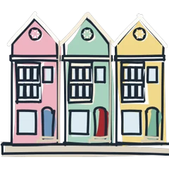 Painted ladies, drawn for San Francisco