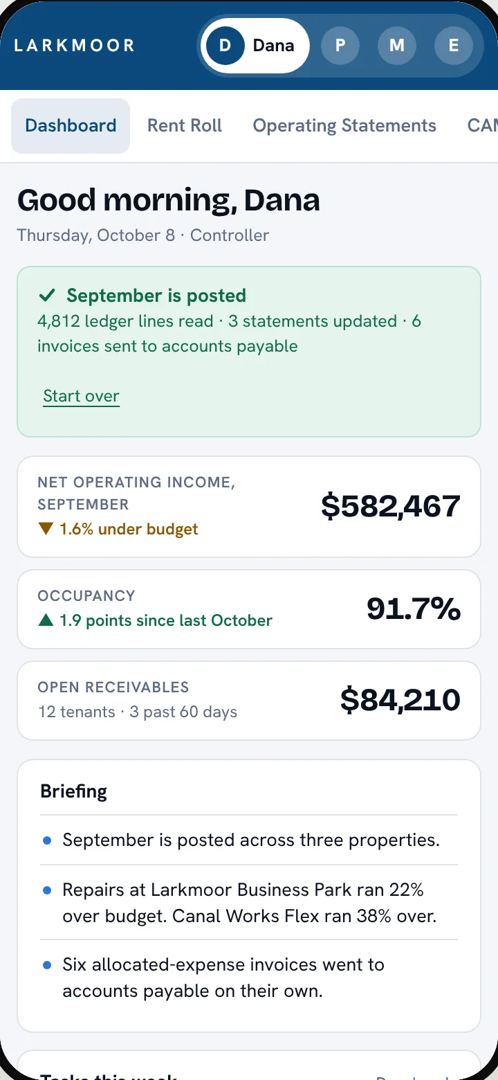 An operations dashboard on a phone