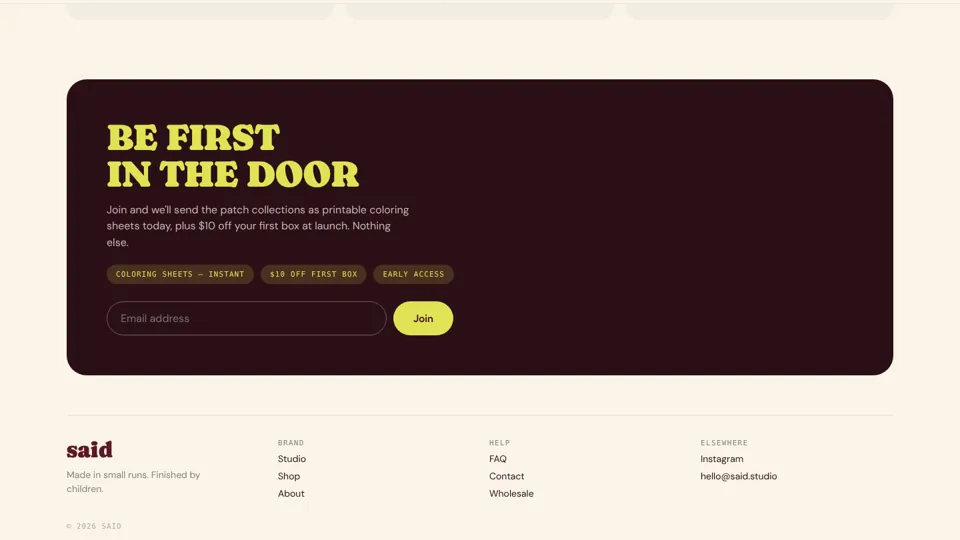 The early-access list