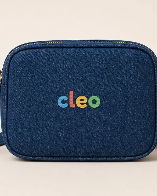 Crossbody in Denim with a stitched name